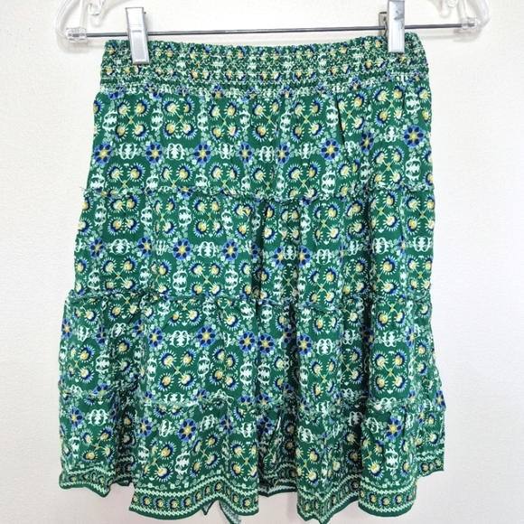 🍁Max Studio Green Floral Tiered Skirt – Size XS - Picture 1 of 4